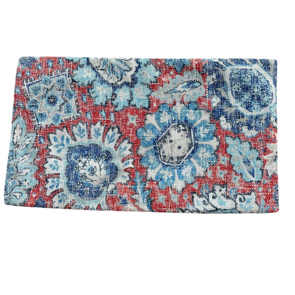 12x21” red blue batik paisley floral print pillow cover home decor bohemian